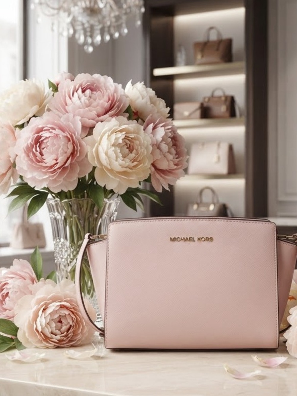 Michael Kors Blush Pink Saffiano Leather Crossbody